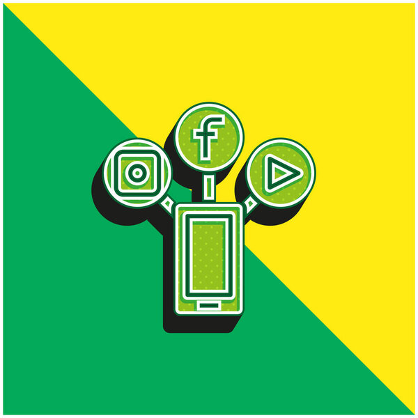 App Verde Amarillo Moderno Vector Icono Logo — Vector de stock
