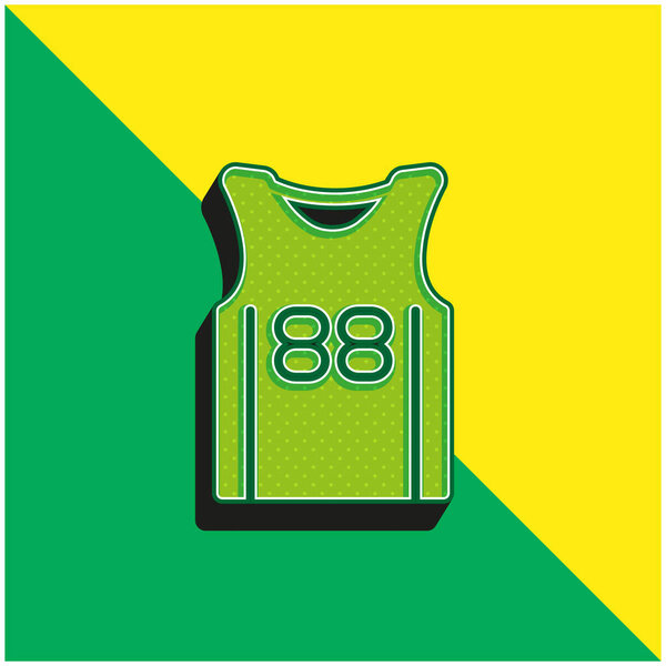 Basketball Jersey Green and yellow modern 3d vector icon logo