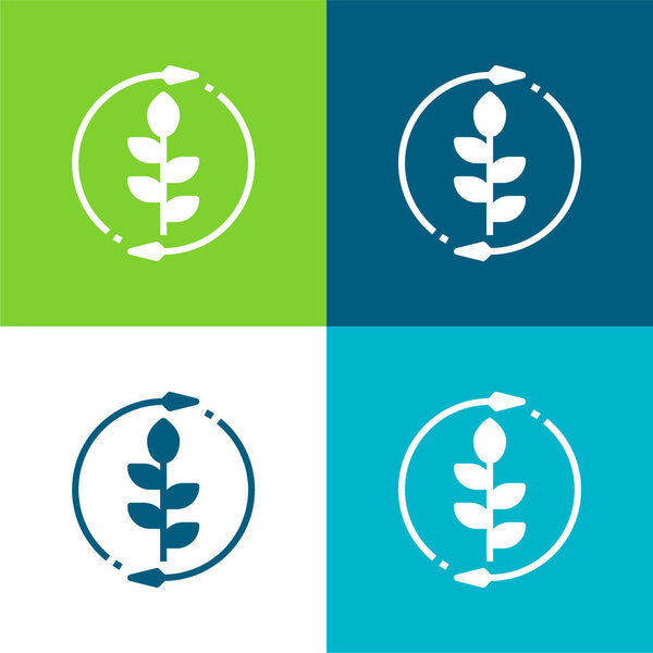 Агрономия Плоская четырехцветная минимальная иконка