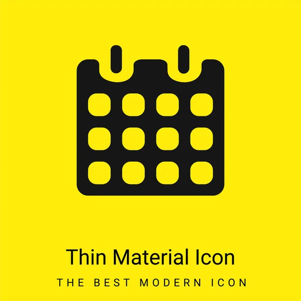 Black Paper Calendar Spring Minimal Bright Yellow Material Icon — Stock Vector