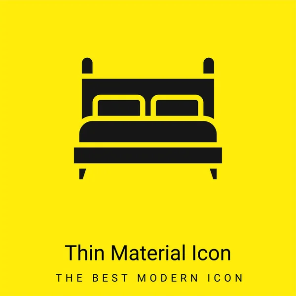 Bed Minimal Bright Yellow Material Icon — Stock Vector