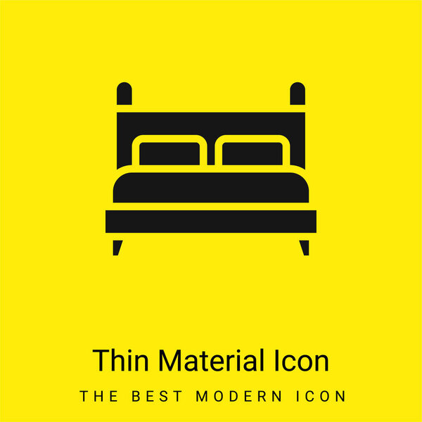 Bed minimal bright yellow material icon