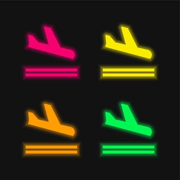 Rerival four color glowing neon vector icon