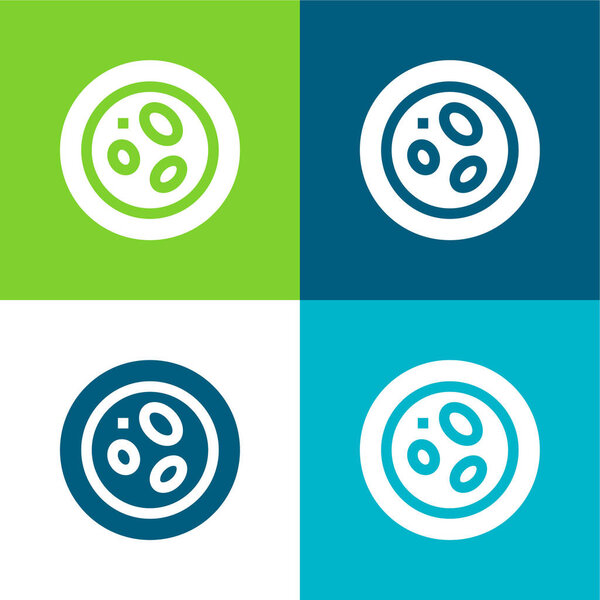 Blood Cells Flat four color minimal icon set