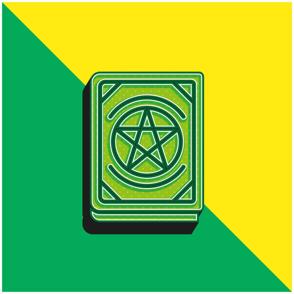 Green and yellow modern 3d vector icon logo