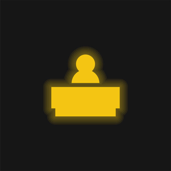 Желтый светящийся неоновый значок