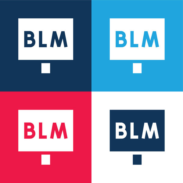 Blm синий и красный четыре цвета минимальный набор значков