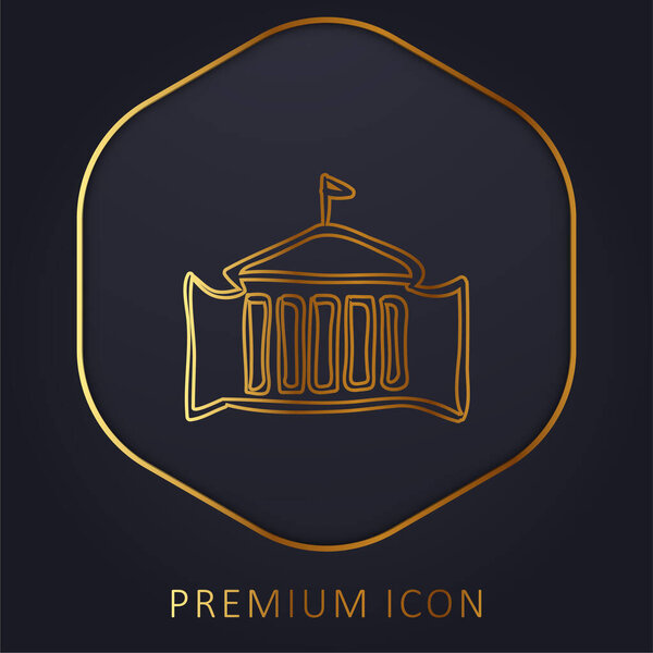 Административное здание с логотипом или иконкой золотой линии