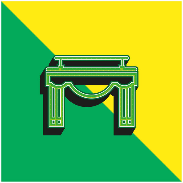 Big Bambalina Green и желтый современный 3d векторный логотип