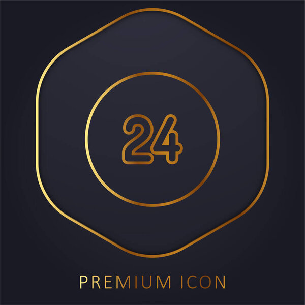 24 часов золотой линии премиум логотип или значок