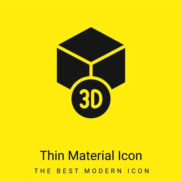 Impresión Mínimo Icono Material Amarillo Brillante — Vector de stock