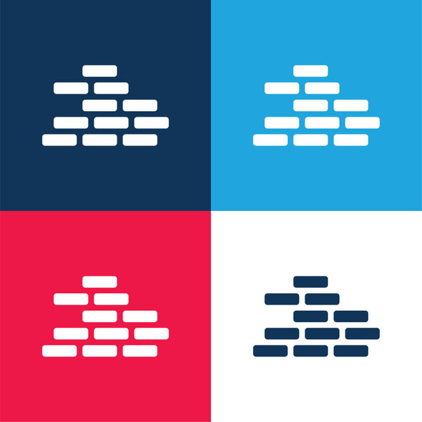 Brickwall синий и красный четыре цвета минимальный набор значков