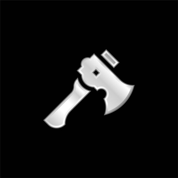 Axe silver plated metallic icon