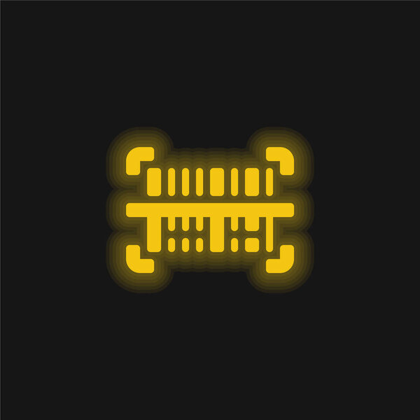 Желтый светящийся неоновый значок