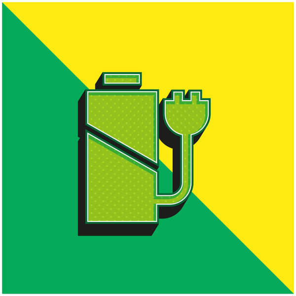 Battery Level Green and yellow modern 3d vector icon logo