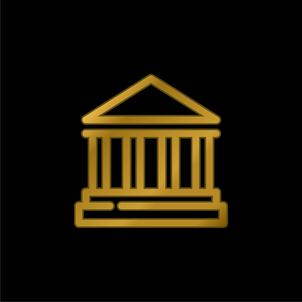 Знак банка с позолоченной иконкой или вектором логотипа