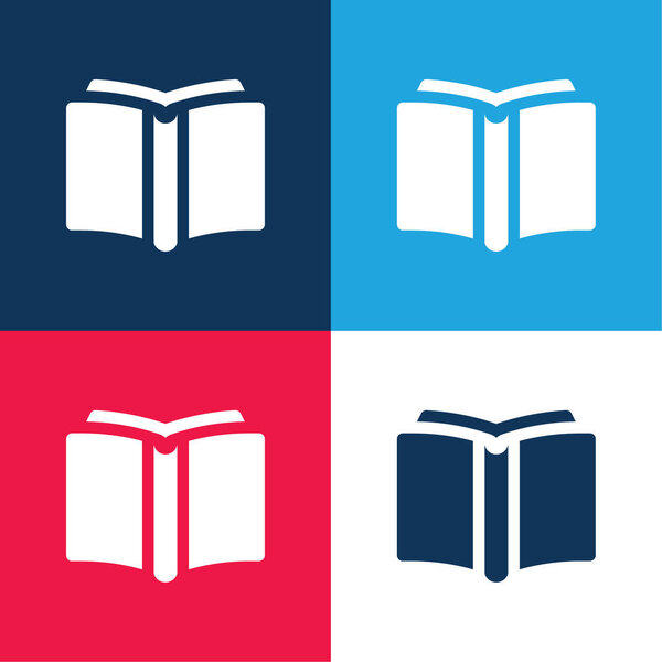 Книга синий и красный четыре цвета минимальный набор значков