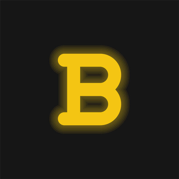 Bold yellow glowing neon icon