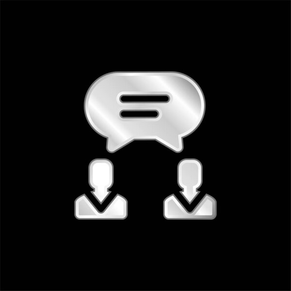 Agreement silver plated metallic icon