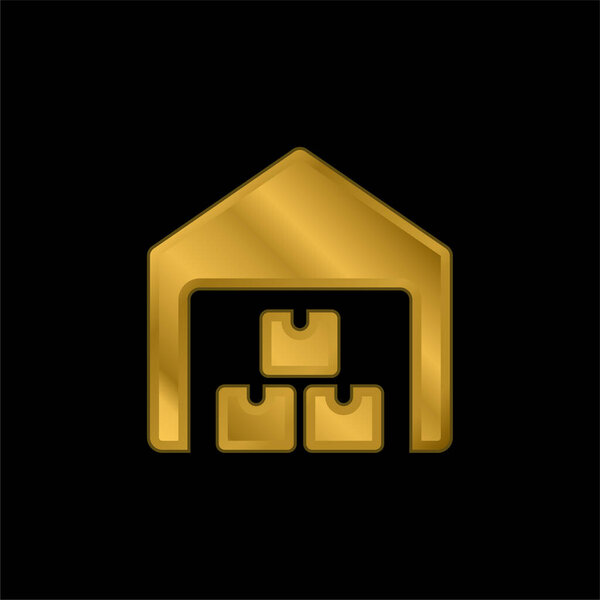 Коробки с позолоченной металлической иконой или вектором логотипа