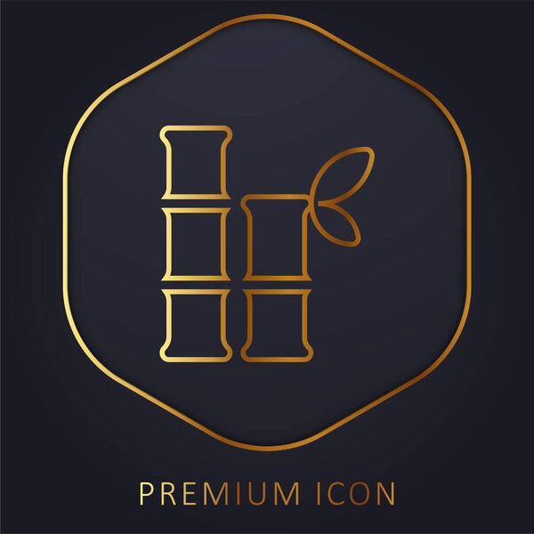 Bamboo golden line premium logo or icon