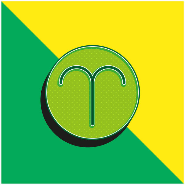 Aries Green and yellow modern 3d vector icon logo