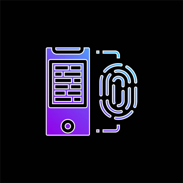 Biometric blue gradient vector icon