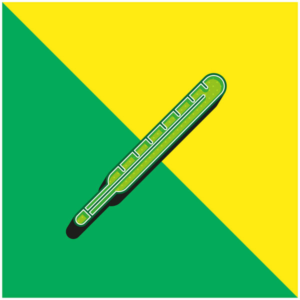Body Thermometer Green and yellow modern 3d vector icon logo