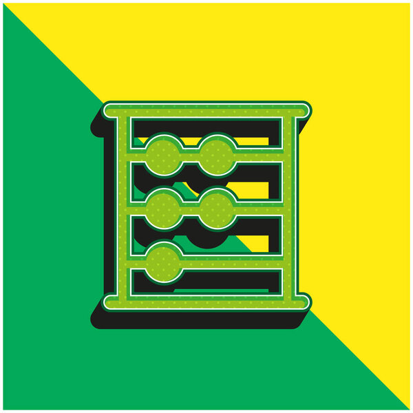 абакус зеленый и желтый современный трехмерный векторный логотип