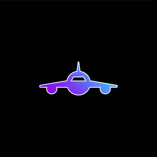 Airplane Frontal View blue gradient vector icon
