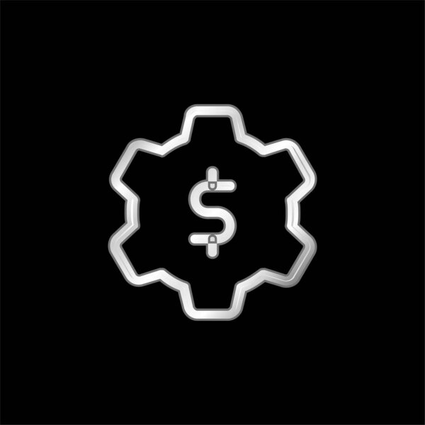 Application Settings silver plated metallic icon