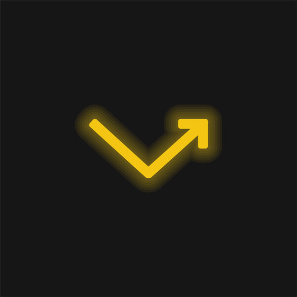 Bounce yellow glowing neon icon