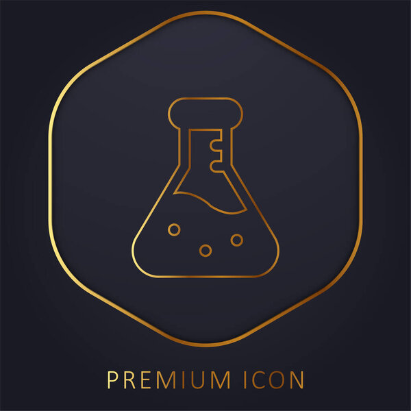 Beaker golden line premium logo or icon