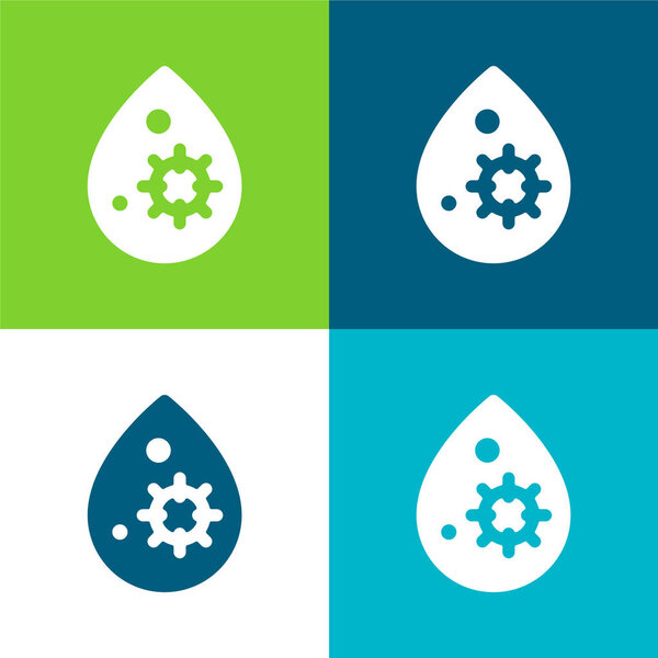 Blood Flat four color minimal icon set