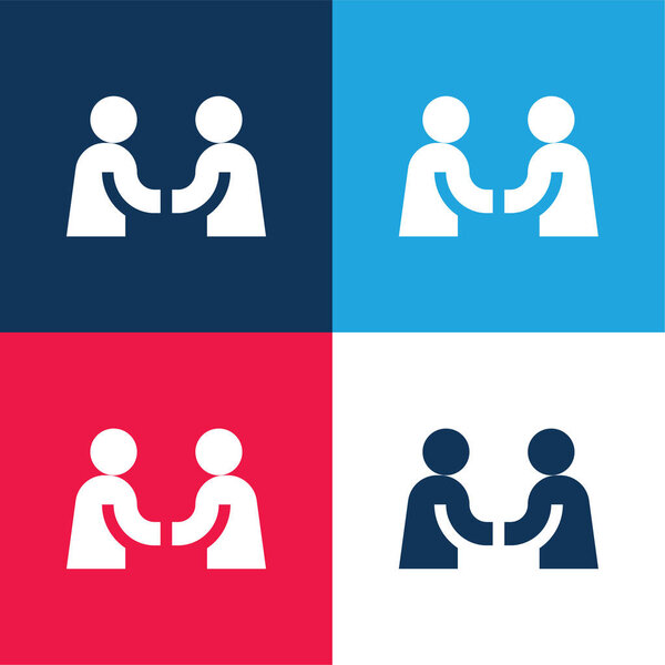 Договор синий и красный четыре цвета минимальный набор значков