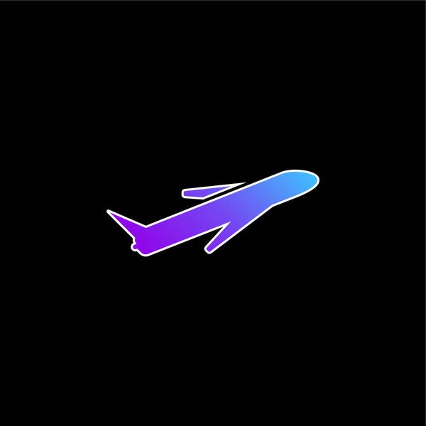 Airplane blue gradient vector icon