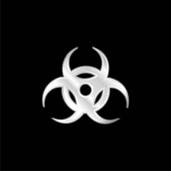 Biohazard silver plated metallic icon