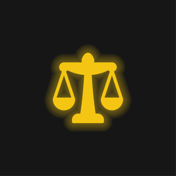 Желтый светящийся неоновый значок