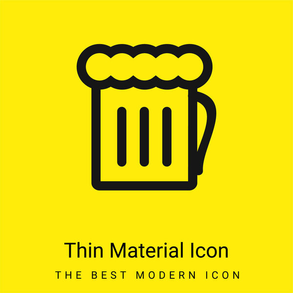Пивная банка минимальный ярко-желтый значок материала