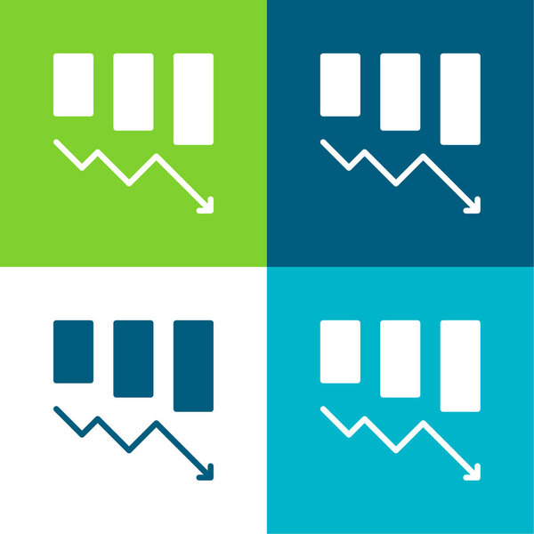 Плоский четырехцветный минимальный набор иконок
