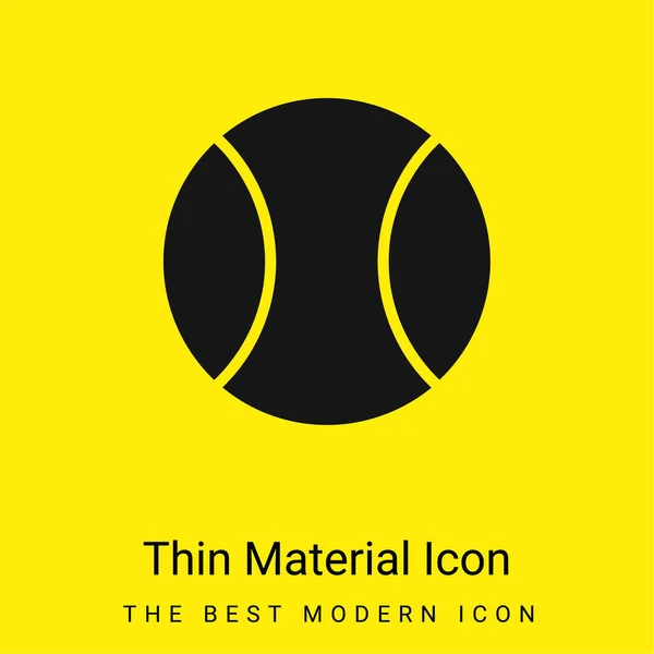 Big Tennis Ball Minimaal Helder Geel Materiaal Pictogram — Stockvector