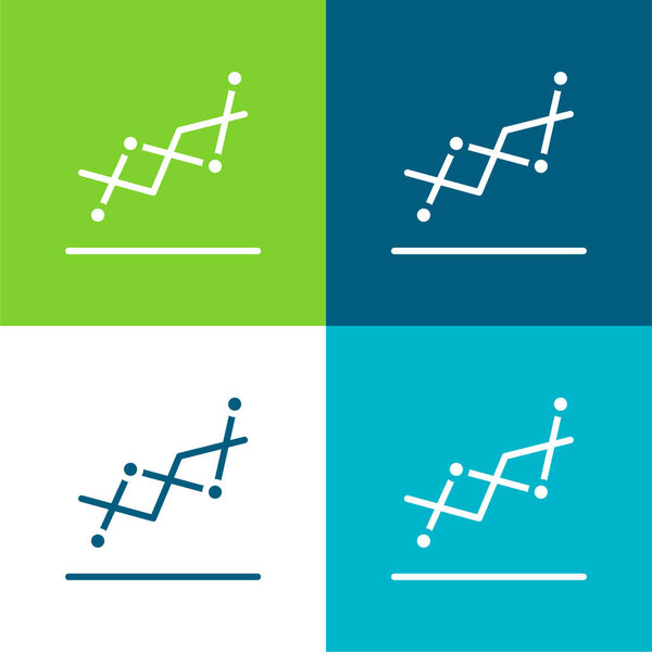 Analytics Flat four color minimal icon set