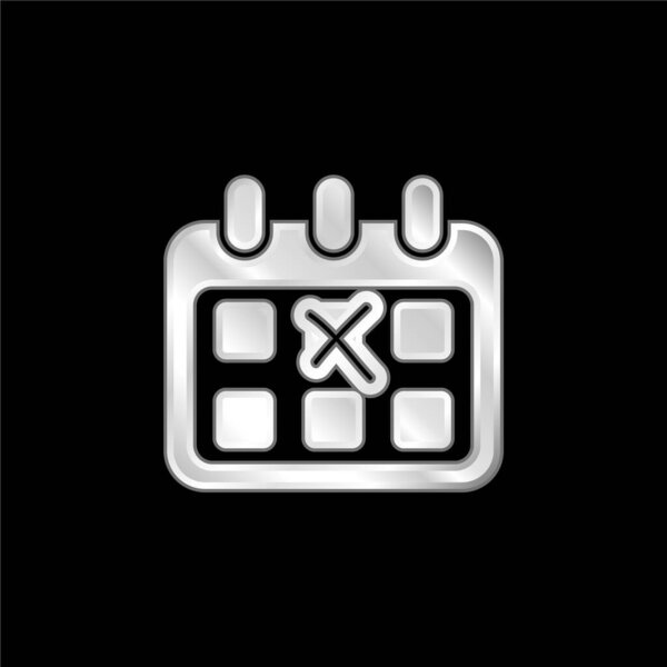 Birthday silver plated metallic icon