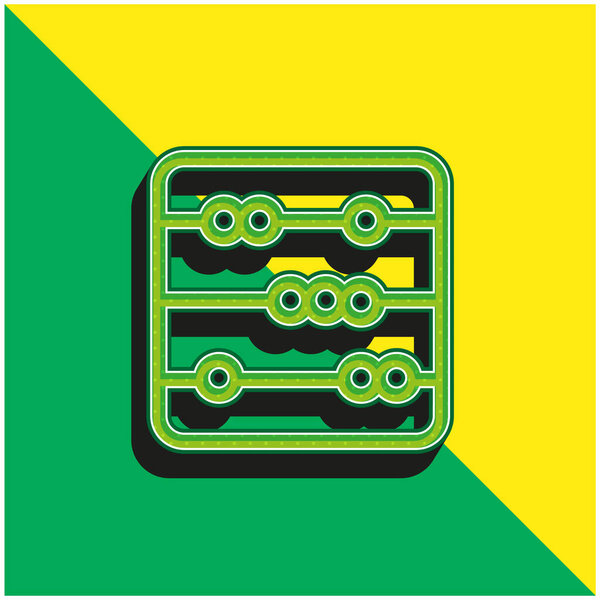 Baby Abacus Toy Green and yellow modern 3d vector icon logo
