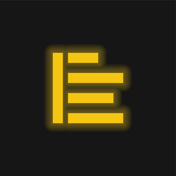 Align yellow glowing neon icon