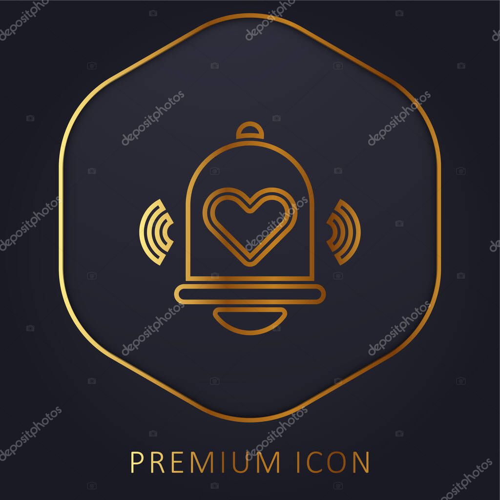 Bell golden line premium logo or icon