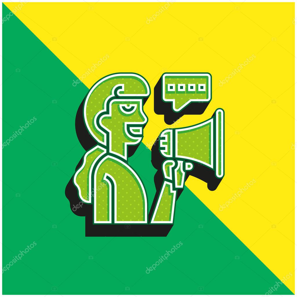 Advertising Green and yellow modern 3d vector icon logo