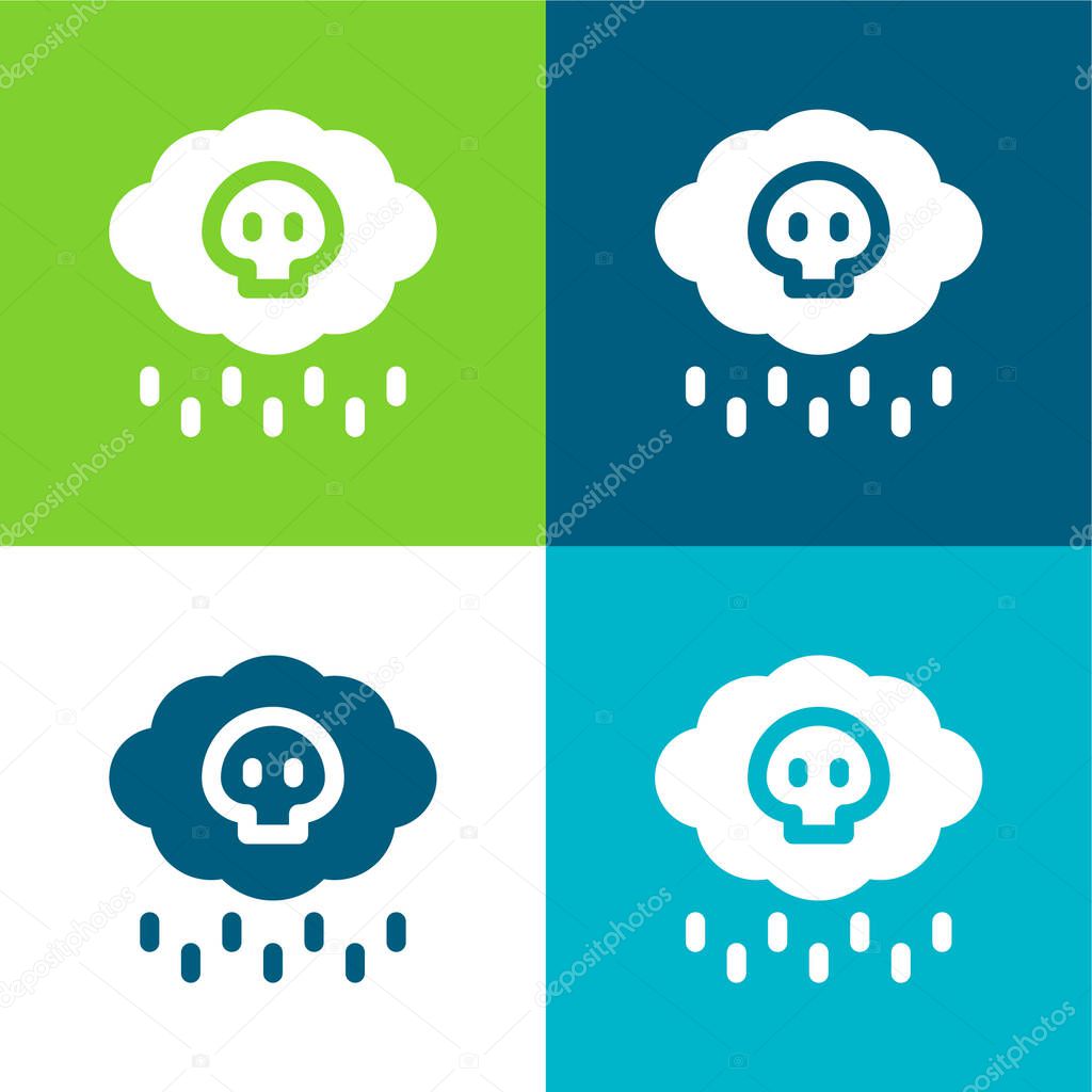 Acid Rain Flat four color minimal icon set