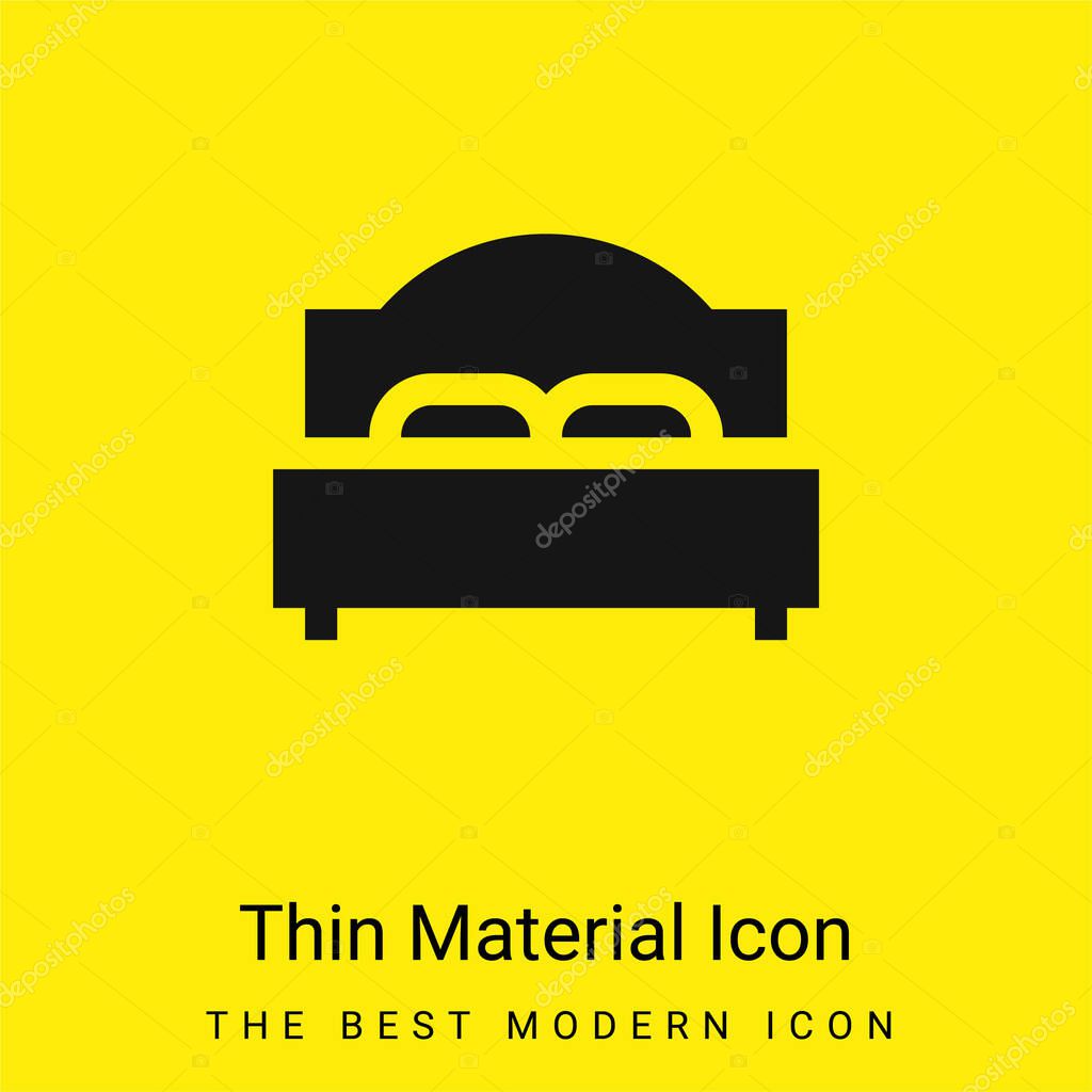 Bed minimal bright yellow material icon