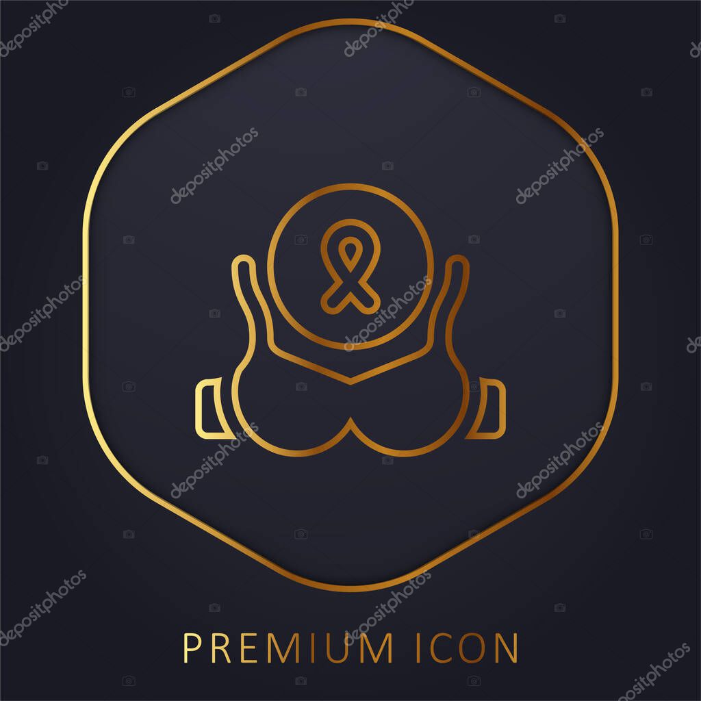 Bra golden line premium logo or icon